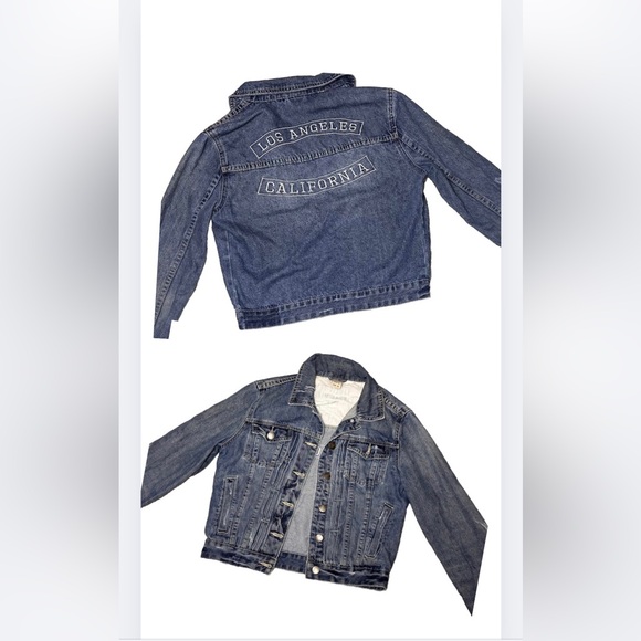 The Deluxe Brand Denim Jacket Los Angeles California Women’s Size 6 Distressed - Picture 1 of 10
